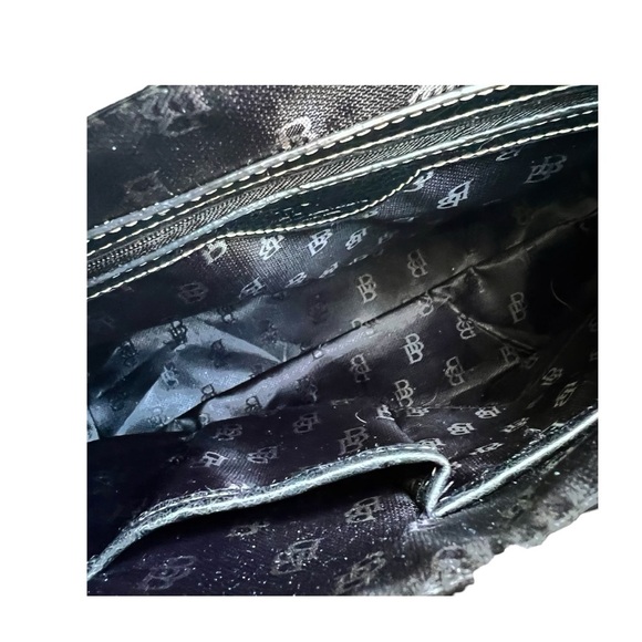 B Brentano Made In Italy Black and Silver Monogram Handbag - Picture 8 of 9